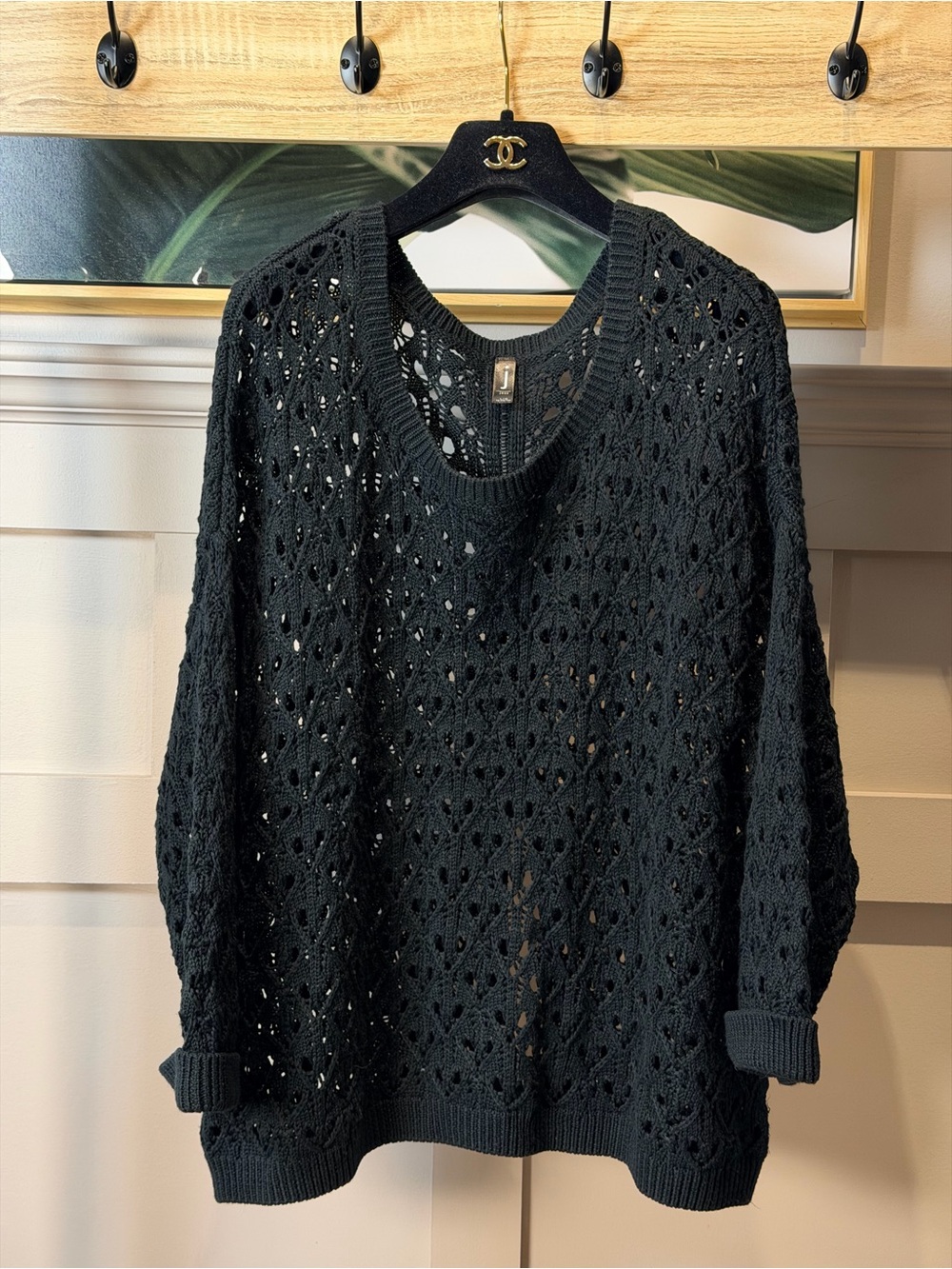 Black Jess Boho Crewneck Sweater - Onyx Floral Size L